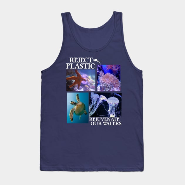 Reject Plastic Rejuvenate Our Waters - Environmental Awareness (Save The Fish) Tank Top by blueversion